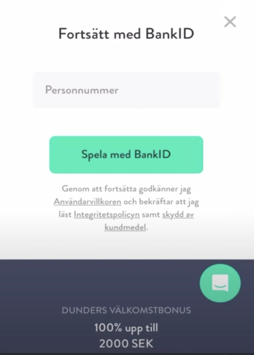 Secure player account login Dunder Casino